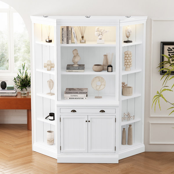 BESTCOSTYBookshelf With Two Corner Shelf Suite,bookcase With 2 Doors